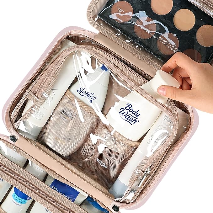 NISHEL Travel Toiletry Bag for Women, Makeup Essentials Organizer, Hanging Case - Image 4