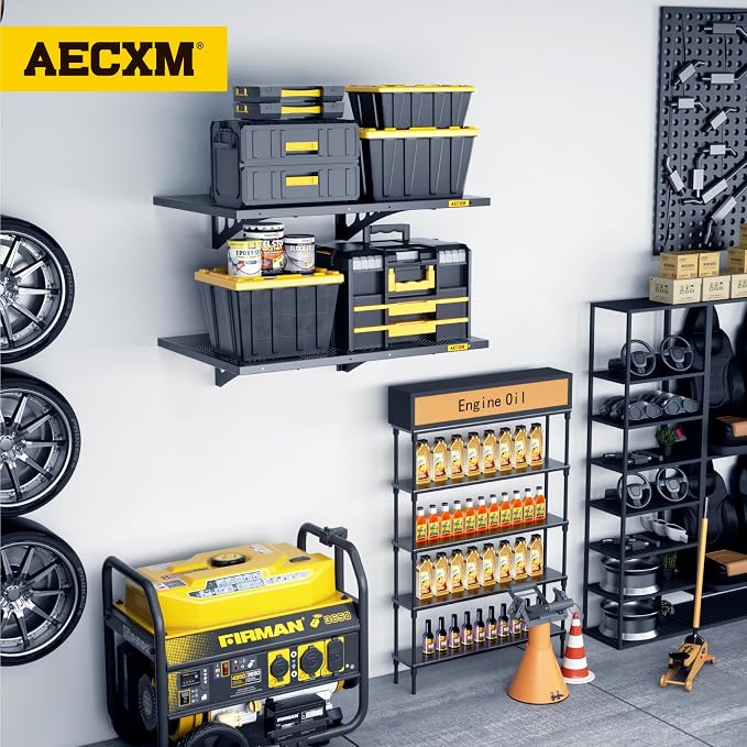 2-Pack 1.64x4ft Adjustable Garage Wall Shelving 560lbs Load Capacity Heavy Duty - Image 2
