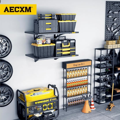 2-Pack 1.64x4ft Adjustable Garage Wall Shelving 560lbs Load Capacity Heavy Duty - Image 2