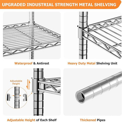 Storage Shelves Heavy Duty, 5-Tier Adjustable Metal Industrial Utility Shelf - Image 7
