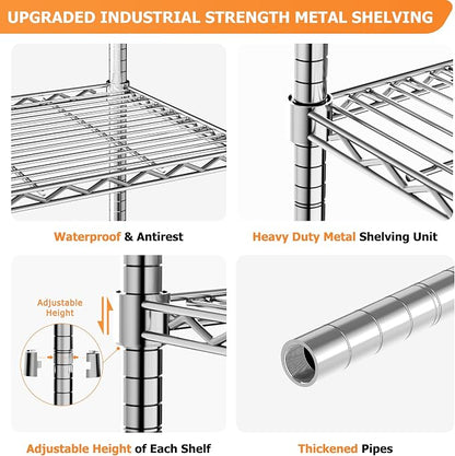 Storage Shelves Heavy Duty, 5-Tier Adjustable Metal Industrial Utility Shelf - Image 5