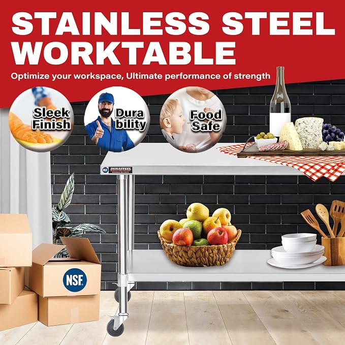 DuraSteel 24x48 NSF Stainless Steel Cart - Image 2