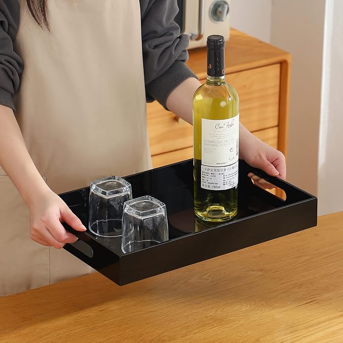 Black Oversize Acrylic Serving Tray - Image 8