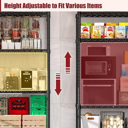 PrimeZone 55.5" W x 24" D x 80" H Heavy Duty Wire Storage Shelves - Image 5