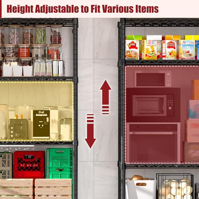 PrimeZone 3 Packs 48" W x 24" D x 81" H Heavy Duty Wire Storage Shelves - Image 5