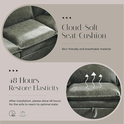 88.98" Sectional Couches for Living Room, Cloud Couch Sectional - Image 8