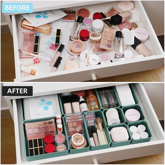 CHANCETSUI 11-Piece Stackable Drawer Organizer Set, Stationery, Utensils in - Image 2