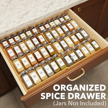 SpaceAid Bamboo Spice Drawer Organizer, Expandable 4 Tier Spices Rack - Image 2