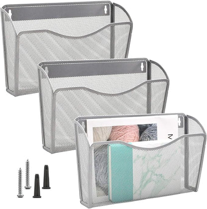 EASEPRES 3 Single Pocket Mesh Hanging File Organizer, Vertical Wall Mounted - Image 7
