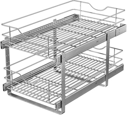2 Tier Pull Out Cabinet Organizer, Soft Close Slide Out Drawer - Image 9