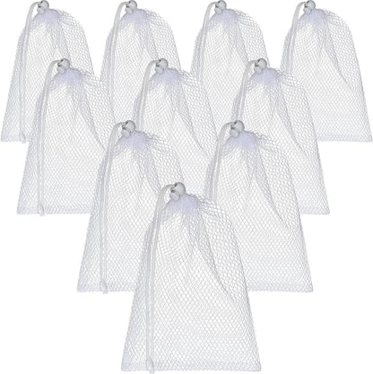 TecUnite 10 Pcs Mesh Bags Drawstring Laundry Bags Large Nylon Mesh Gift by TecUnite