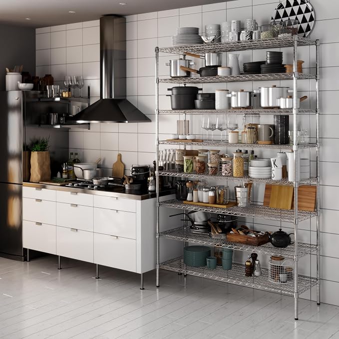 18" Deep x 54" Wide x 86" Height Wire Shelving Kit | 8-Tier | NSF Commercial - Image 2