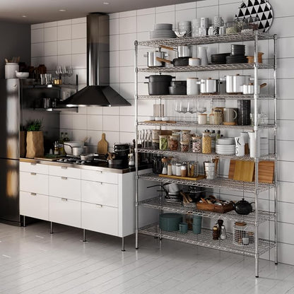 18" Deep x 54" Wide x 86" Height Wire Shelving Kit | 8-Tier | NSF Commercial - Image 2