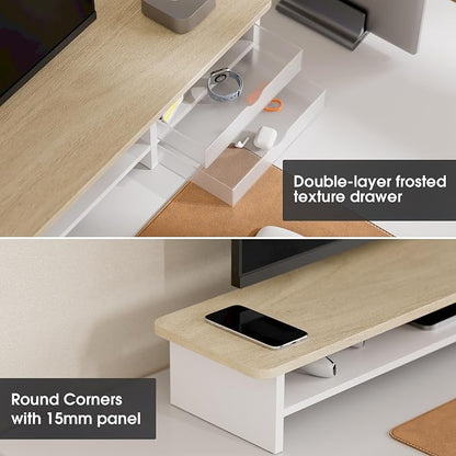 Fenge Monitor Stand, Dual Monitor Riser, 42.5inch Large Desk Computer Monitor - Image 2