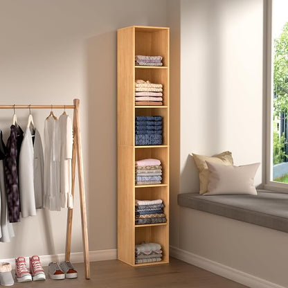 6 Cube Storage Organizer, 6 Tier Vertical Cube Bookcase Freestanding Storage - Image 7