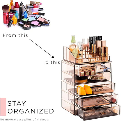 Sorbus Acrylic Makeup Organizer Set, 6-Drawer Vanity & Countertop Cosmetic - Image 7