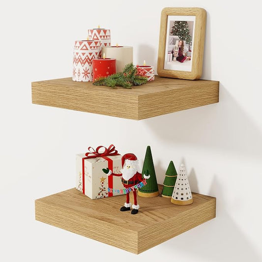Fun Memories 12 Inch Floating Shelf, Rustic Wood Wall Shelves by FunMemories