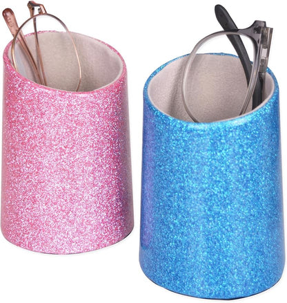 2 Pack Eyeglasses Holder PU Leather Glasses Stand Case Holder - Image 2