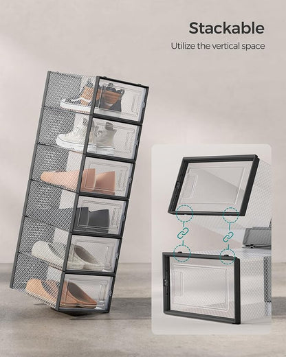 SONGMICS Shoe Boxes, Stackable Clear Plastic Boxes - Image 4