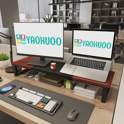 YAOHUOO Dual Monitor Stand Riser, 39Inch Large Monitor Stands - Image 3