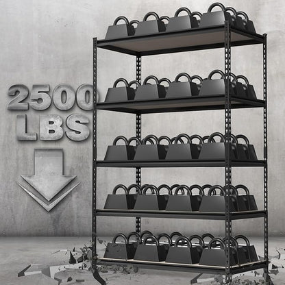 WORKPRO 5-Tier Metal Garage Shelving, 48”W x 24”D x 72”H, Adjustable Storage - Image 2
