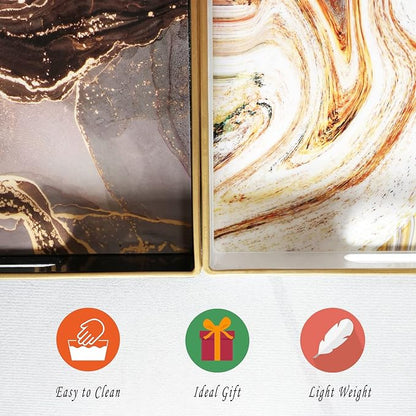 Black Marbling Decorative Tray - Image 4
