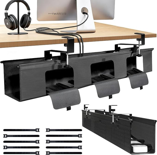 Under Desk Cable Management Tray, Fabric Tray by Inefticism