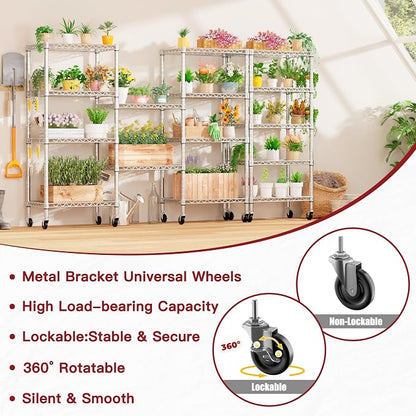 PrimeZone 3 Pack Steel Storage Wire Shelving 5 Tier Metal Shelves - Image 9