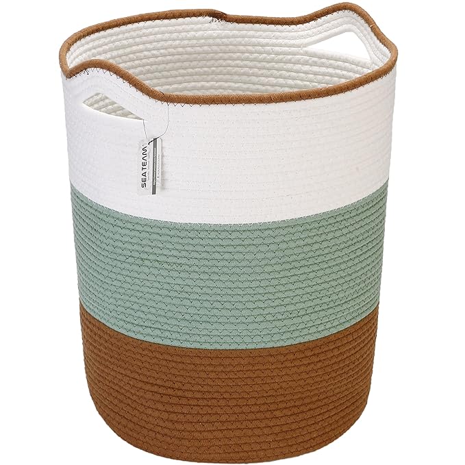 Sea Team Large Size Cotton Rope Woven Storage Basket by SeaTeam