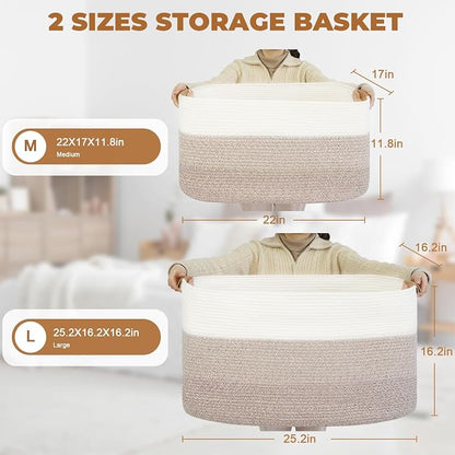 danpinera Blanket Basket, 72L Woven Storage basket - Image 5