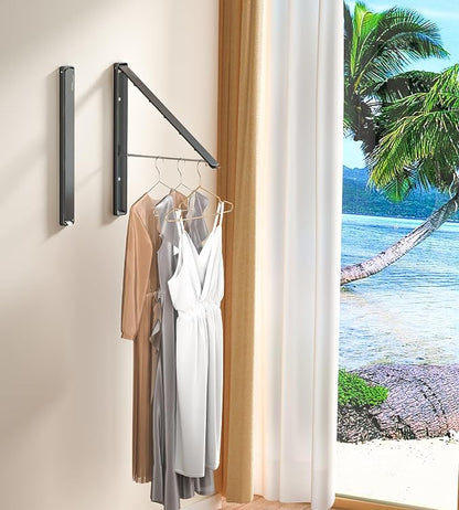 Dr.DJ Clothes Drying Rack, Wall-Mounted Retractable & Foldable Clothes Hanger - Image 5