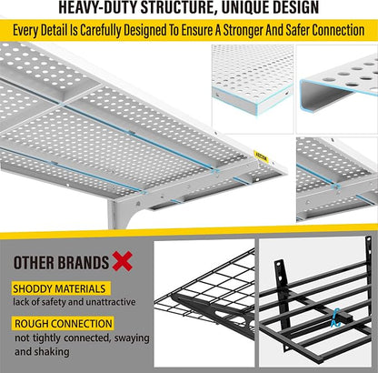 1pack×2 Tier 1.3x4ft Garage Shelving Wall Mounted, 260lbs Load - Image 5