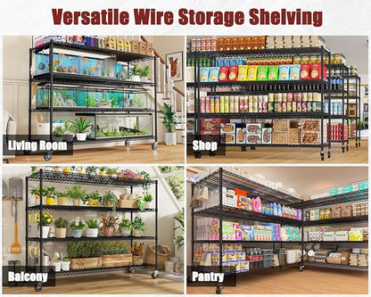 PrimeZone 2 Pack 72"W x 16''D x 76''H Metal Storage Wire Shelves - Image 9