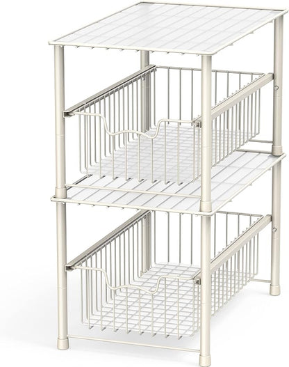 Simple Houseware Stackable Under Sink Cabinet Sliding Basket Organizer Drawer - Image 9