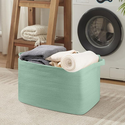 95L Extra Large Blanket Basket, Rectangle Nursery Blanket Storage - Image 5