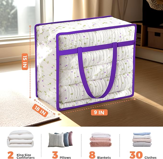 Budding Joy 6 Pack Clear Zippered Storage Bags - Image 2