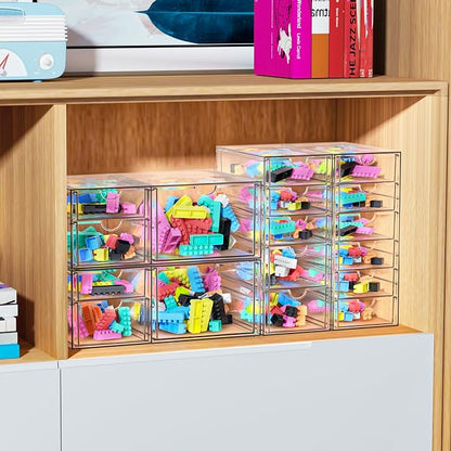 Acrylic Makeup Organizer with 17 Drawers, 4 Pack Clear Bathroom Counter - Image 7