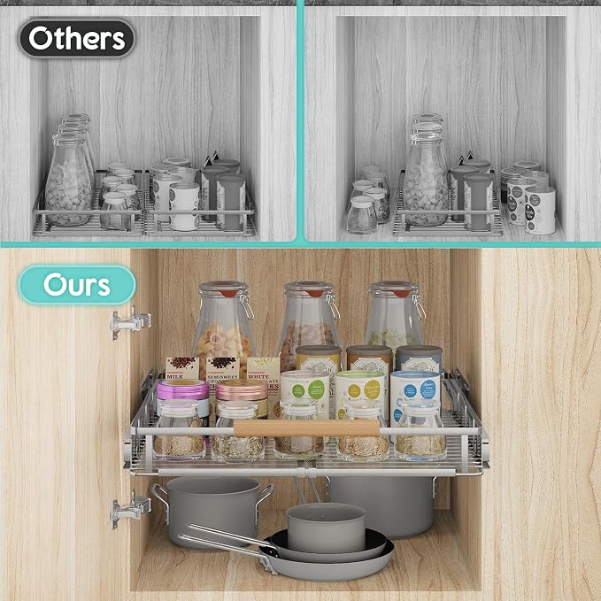 2Pack Expandable Pull Out Cabinet Organizer, Adjustable Width:23.2~39.9''W x - Image 7
