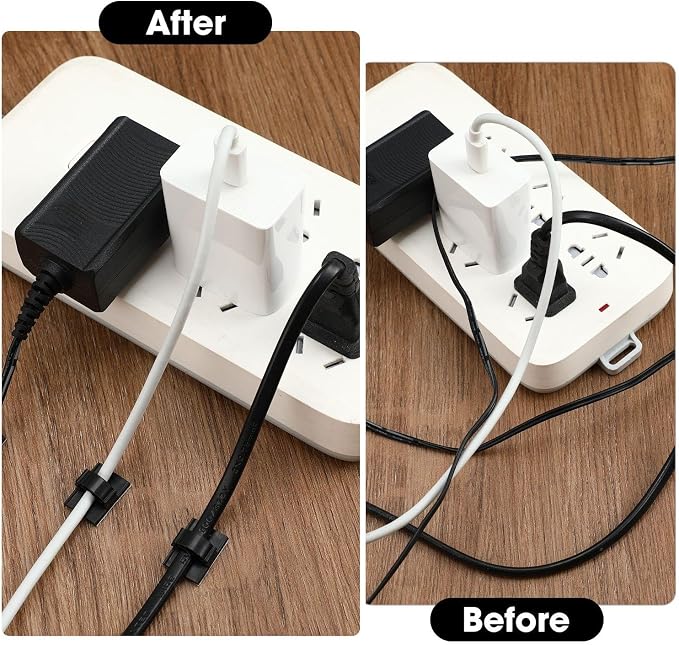 Eboot 100 Pieces Adhesive Cable Wire Clips Strong Cord Clips Wire Holders Cable - Image 5