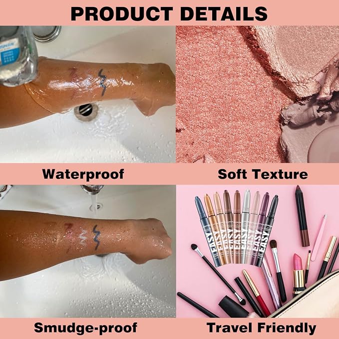 Blue Eyeshadow Stick Shimmer Cream Single Eyeshadow Pencil Makeup, High - Image 3