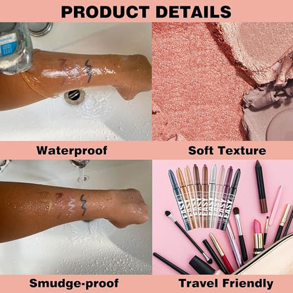 Blue Eyeshadow Stick Shimmer Cream Single Eyeshadow Pencil Makeup, High - Image 3