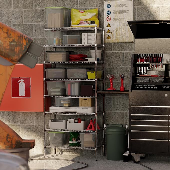21" Deep x 36" Wide x 86" Height Wire Shelving Kit | 8-Tier | NSF Commercial - Image 7