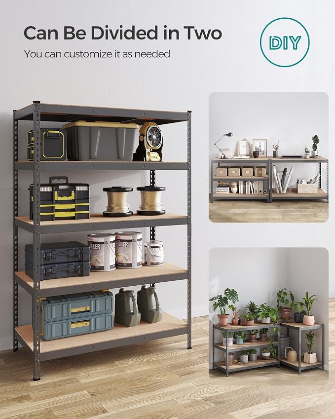 SONGMICS 5-Tier Storage Shelves, Load 2310 lb, Garage Storage, Boltless Assembly - Image 7