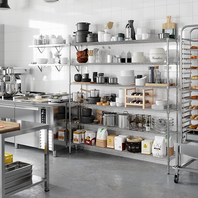14" Deep x 72" Wide x 74" Height Wire Shelving Kit | 6-Tier | NSF Commercial - Image 5