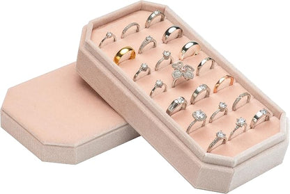 Velvet Ring Organizer Display Tray Jewelry Box Earring Holder Case by COWFEX