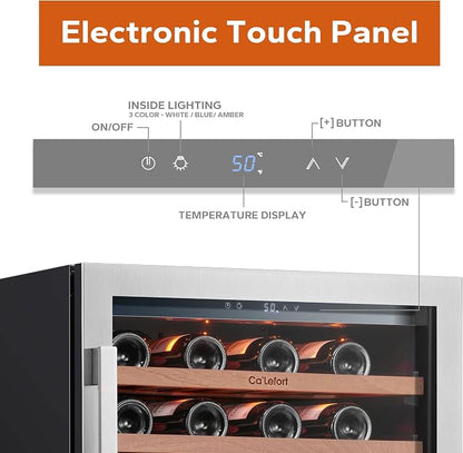 Ca'Lefort 24 Inch Wine Fridge, 54 Bottle Wine Cooler Refrigerator, 40-65°F Wine - Image 3