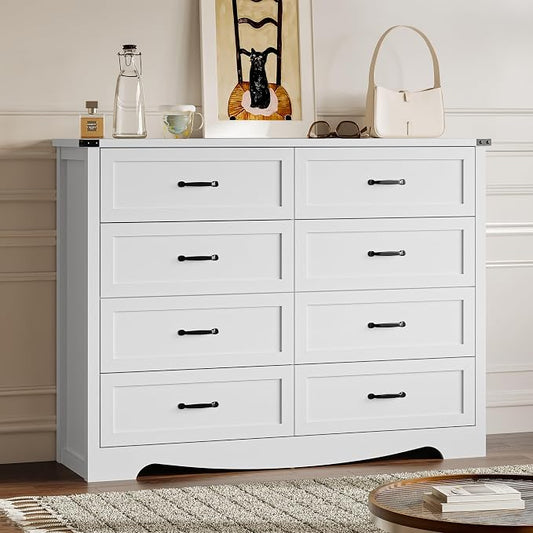 8-Drawer Dresser for Bedroom, Modern Wooden Chest of Drawers by BORNOON