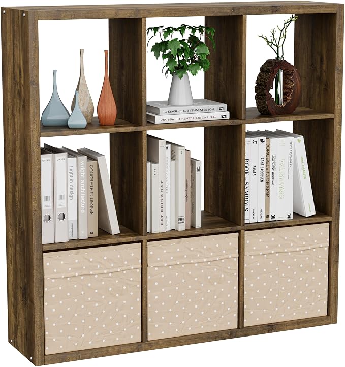 Cube Storage Organizer Bookcase, Decorative 11 inch Open Back Cubical Shelf by VDNEND