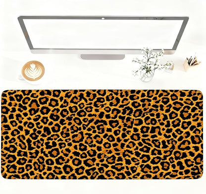 Leopard Print Mouse Pad – Large Extended Desk Mat 35.43 x 15.75 in – Bold by LEIWEIHOPE