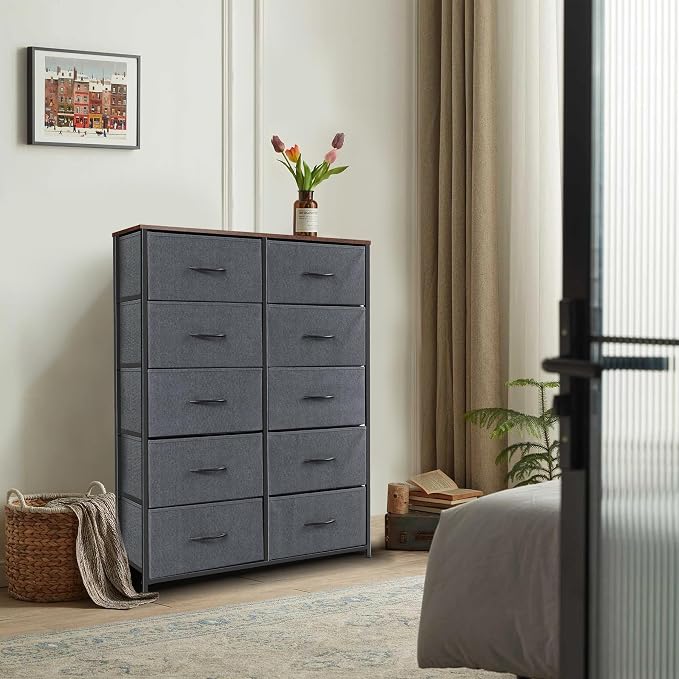 Dresser for Bedroom with 10 Drawers, Chest of Drawers, Storage Drawers - Image 4